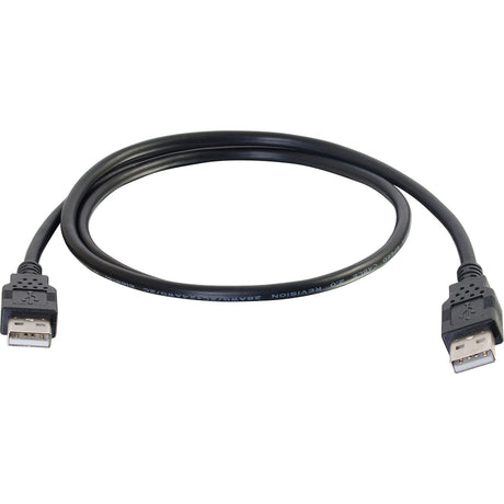 C2G 6.6ft USB Cable - USB A to USB A Cable - USB 2.0 - Black - M/M — 28106