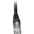 Eaton Tripp Lite Series Cat6 Gigabit Snagless Molded (UTP) Ethernet Cable (RJ45 M/M), PoE, Black, 2 ft. (0.61 m) — N201-002-BK