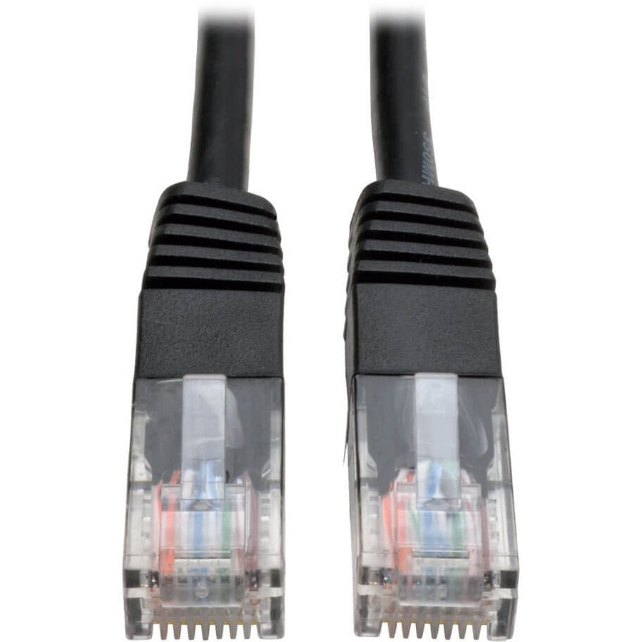Eaton Tripp Lite Series Cat5e 350 MHz Molded (UTP) Ethernet Cable (RJ45 M/M), PoE - Black, 1 ft. (0.31 m) — N002-001-BK