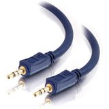 C2G 75ft 3.5mm Velocity Series Stereo Audio Cable - AUX Cable - Blue - M/M — 40937