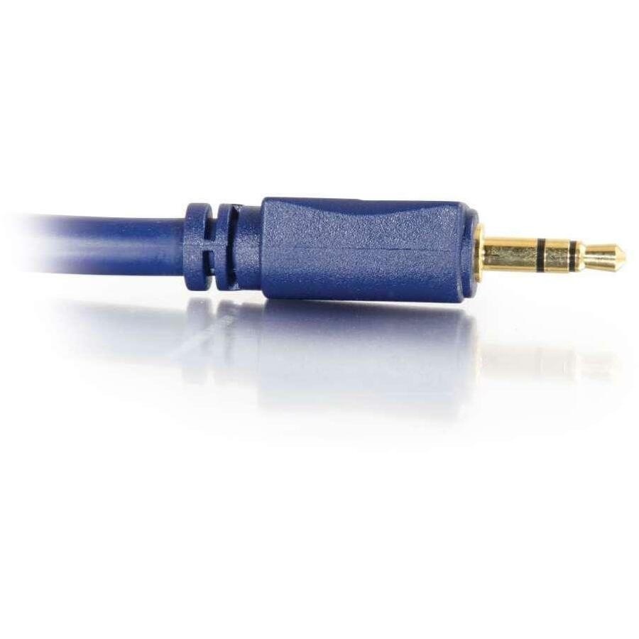 C2G 75ft 3.5mm Velocity Series Stereo Audio Cable - AUX Cable - Blue - M/M — 40937