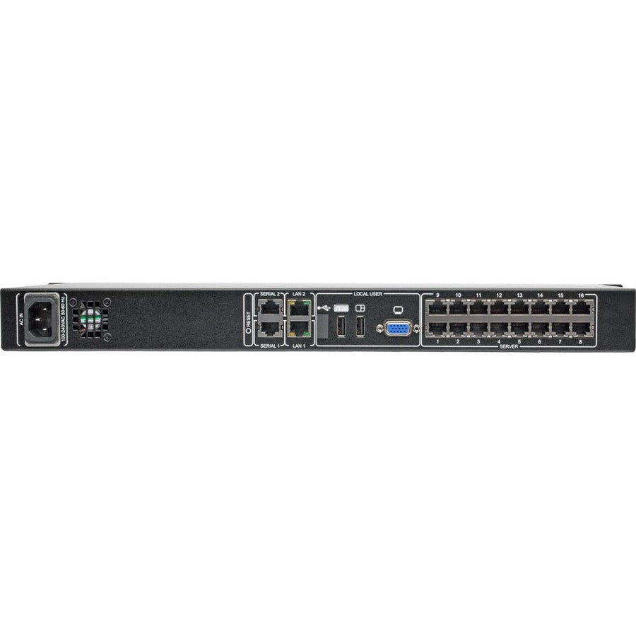 Eaton Tripp Lite Series NetCommander 16-Port Cat5 KVM over IP Switch - 1 Remote + 1 Local User, 1U Rack-Mount, TAA — B072-016-1-IP