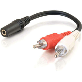 C2G 6in Value Series One 3.5mm Stereo Female To Two RCA Stereo Male Y-Cable — 40424