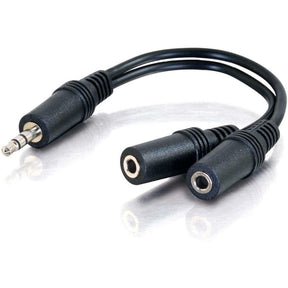C2G 6in 3.5mm Y-Cable - 3.5mm (1) to 3.5mm (2) - M/F — 40426