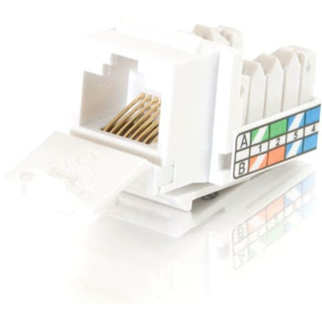 C2G 90&deg; Cat5E RJ45 UTP Keystone Jack - White — 35201