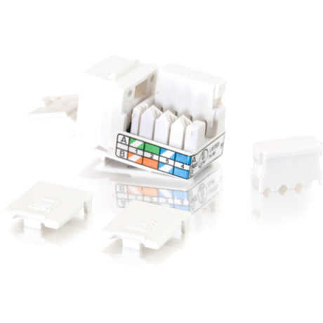 C2G 90&deg; Cat5E RJ45 UTP Keystone Jack - White — 35201