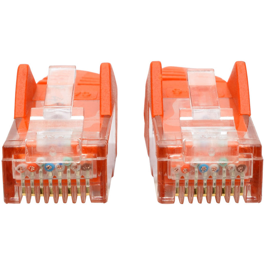 Eaton Tripp Lite Series Cat6 Gigabit Snagless Molded (UTP) Ethernet Cable (RJ45 M/M), PoE, Orange, 2 ft. (0.61 m) — N201-002-OR