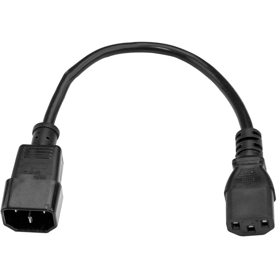 StarTech.com 1ft (0.3m) Power Extension Cord, C14 to C13, 10A 125V, 18AWG, Computer Power Cord Extension, Power Supply Extension Cable — PXT1001