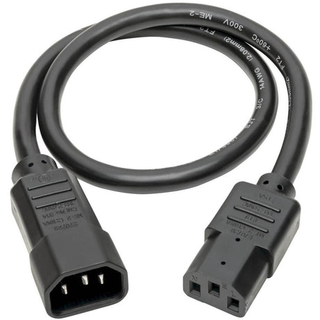 Eaton Tripp Lite Series Heavy-Duty PDU Power Cord, C13 to C14 - 15A, 250V, 14 AWG, 2 ft. (0.61 m), Black — P005-002