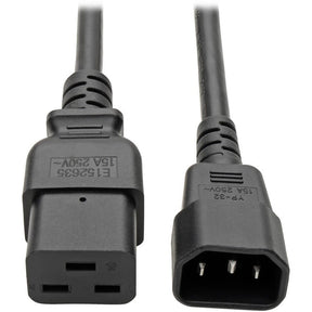 Eaton Tripp Lite Series Power Cord, C19 to C14 - Heavy-Duty, 15A, 250V, 14 AWG, 2 ft. (0.61 m), Black — P047-002