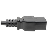 Eaton Tripp Lite Series Power Cord, C19 to C14 - Heavy-Duty, 15A, 250V, 14 AWG, 2 ft. (0.61 m), Black — P047-002