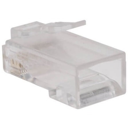 Eaton Tripp Lite Series Cat6 RJ45 Modular Connector Plug with Load Bar, Solid/Stranded Conductor Round Cat6 Wire, 100-pack, TAA — N230-100
