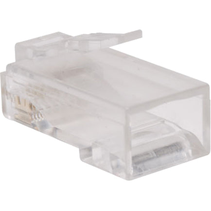 Eaton Tripp Lite Series Cat6 RJ45 Modular Connector Plug with Load Bar, Solid/Stranded Conductor Round Cat6 Wire, 100-pack, TAA — N230-100
