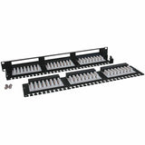 Eaton Tripp Lite Series 48-Port 1U Rack-Mount Cat6/Cat5 High Density 110 Patch Panel, 568B, RJ45 Ethernet, TAA — N252-048-1U