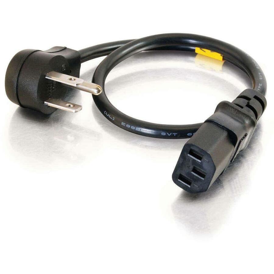 C2G 3ft 18 AWG Universal Flat Panel Power Cord (NEMA 5-15P to IEC320C13) — 27901