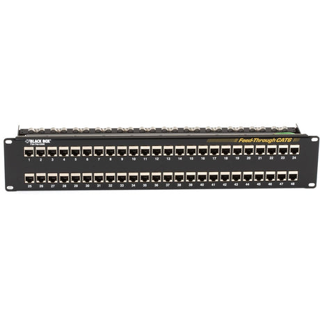 Black Box CAT6 Patch Panel - Feed-Through, 2U, Shielded, 48-Port — JPM816A