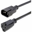 StarTech.com 1ft (0.3m) Power Extension Cord, IEC C14 to NEMA 5-15R, 10A 125V, 18AWG, Black, Outlet Extension Cable for Power Supplies — PAC100