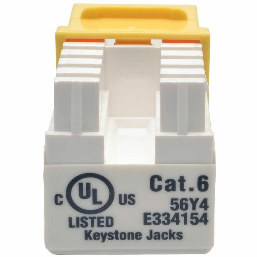 Tripp Lite by Eaton Cat6 Cat5e 110 Style Punch down Keystone Jack RJ45 Yellow TAA — N238-001-YW