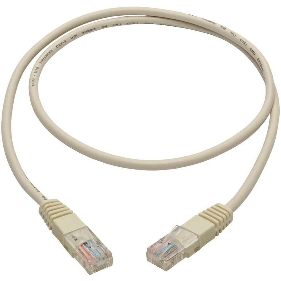 Eaton Tripp Lite Series Cat5e 350 MHz Molded (UTP) Ethernet Cable (RJ45 M/M), PoE - White, 3 ft. (0.91 m) — N002-003-WH
