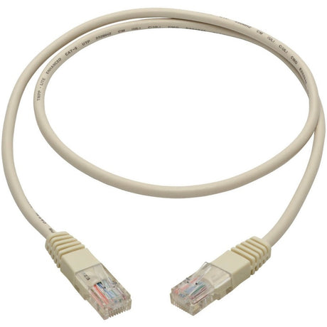 Eaton Tripp Lite Series Cat5e 350 MHz Molded (UTP) Ethernet Cable (RJ45 M/M), PoE - White, 3 ft. (0.91 m) — N002-003-WH