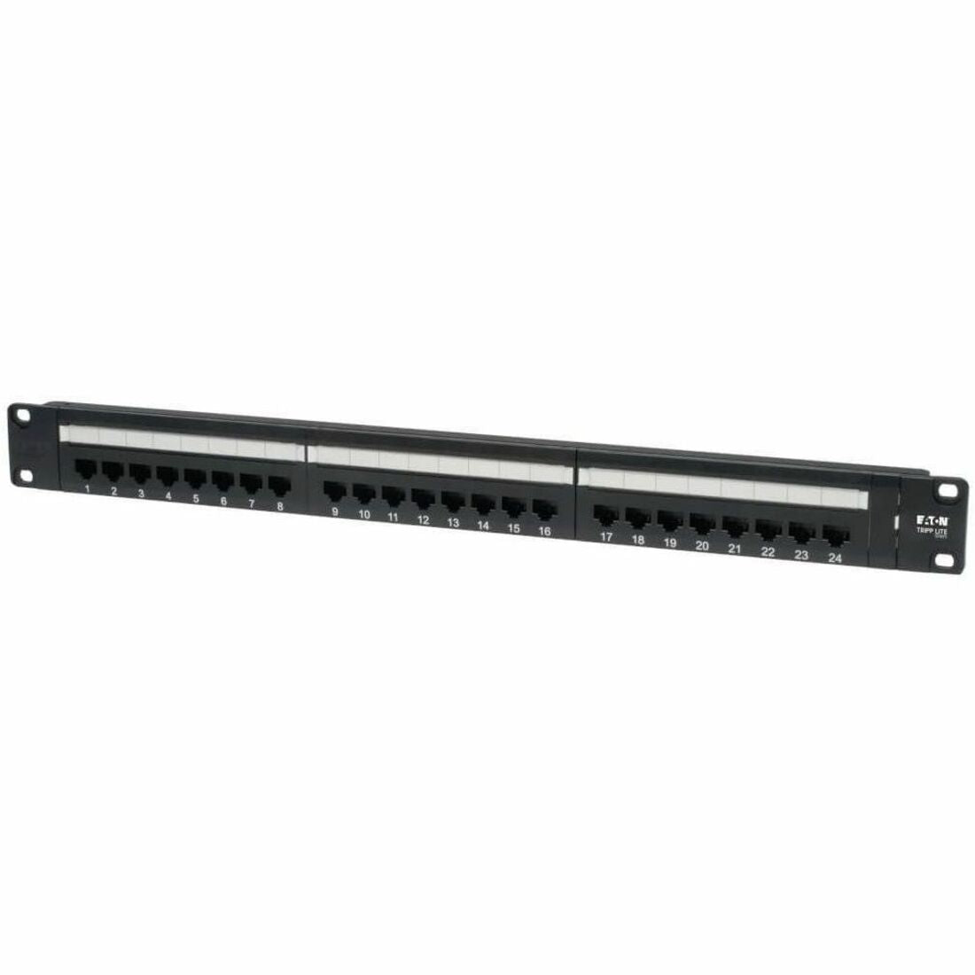 Eaton Tripp Lite Series 24-Port 1U Rack-Mount Cat6/Cat5 110 Patch Panel, 568B, RJ45 Ethernet, TAA — N252-024