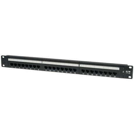 Eaton Tripp Lite Series 24-Port 1U Rack-Mount Cat6/Cat5 110 Patch Panel, 568B, RJ45 Ethernet, TAA — N252-024