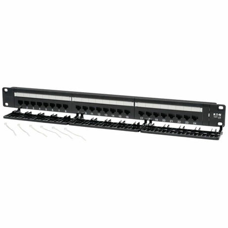 Eaton Tripp Lite Series 24-Port 1U Rack-Mount Cat6/Cat5 110 Patch Panel, 568B, RJ45 Ethernet, TAA — N252-024