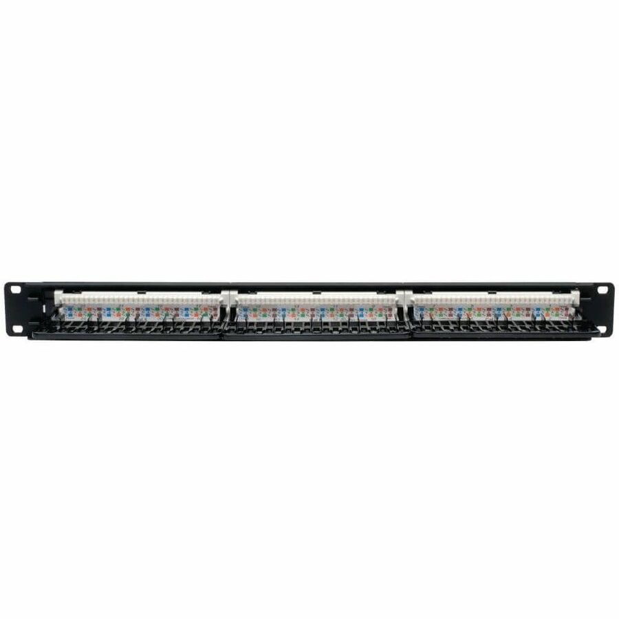 Eaton Tripp Lite Series 24-Port 1U Rack-Mount Cat6/Cat5 110 Patch Panel, 568B, RJ45 Ethernet, TAA — N252-024