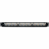Eaton Tripp Lite Series 24-Port 1U Rack-Mount Cat6/Cat5 110 Patch Panel, 568B, RJ45 Ethernet, TAA — N252-024