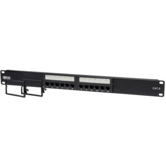 Eaton Tripp Lite Series 12-Port 1U Rack-Mount Cat6/Cat5 110 Patch Panel 568B, RJ45 Ethernet, TAA — N252-012