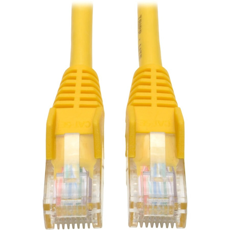 Eaton Tripp Lite Series Cat5e 350 MHz Snagless Molded (UTP) Ethernet Cable (RJ45 M/M), PoE - Yellow, 3 ft. (0.91 m) — N001-003-YW