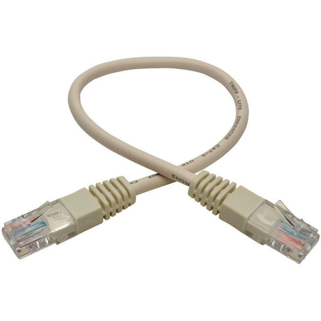 Eaton Tripp Lite Series Cat5e 350 MHz Molded (UTP) Ethernet Cable (RJ45 M/M), PoE - White, 1 ft. (0.31 m) — N002-001-WH