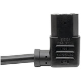 Eaton Tripp Lite Series Computer Power Cord, NEMA 5-15P to Left-Angle C13 - 10A, 125V, 18 AWG, 6 ft. (1.83 m), Black — P006-006-13LA