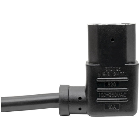 Eaton Tripp Lite Series Computer Power Cord, NEMA 5-15P to Left-Angle C13 - 10A, 125V, 18 AWG, 6 ft. (1.83 m), Black — P006-006-13LA
