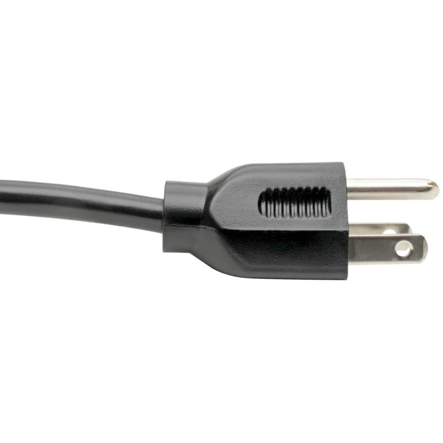 Eaton Tripp Lite Series Computer Power Cord, NEMA 5-15P to Left-Angle C13 - 10A, 125V, 18 AWG, 6 ft. (1.83 m), Black — P006-006-13LA