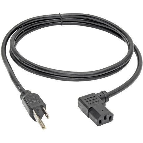 Eaton Tripp Lite Series Computer Power Cord, NEMA 5-15P to Left-Angle C13 - 10A, 125V, 18 AWG, 6 ft. (1.83 m), Black — P006-006-13LA