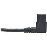 Eaton Tripp Lite Series Power Extension Cord, Right-Angle C13 to C14 PDU Style - 10A, 250V, 18 AWG, 2 ft. (0.61 m), Black — P004-002-13RA