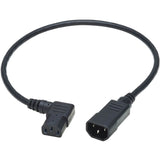 Eaton Tripp Lite Series Power Extension Cord, Right-Angle C13 to C14 PDU Style - 10A, 250V, 18 AWG, 2 ft. (0.61 m), Black — P004-002-13RA