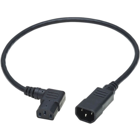 Eaton Tripp Lite Series Power Extension Cord, Right-Angle C13 to C14 PDU Style - 10A, 250V, 18 AWG, 2 ft. (0.61 m), Black — P004-002-13RA