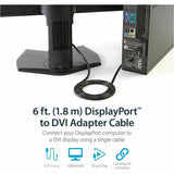 StarTech.com 6ft (1.8m) DisplayPort to DVI Cable, DisplayPort to DVI Adapter Cable, DP to DVI-D Converter, Replacement for DP2DVIMM6 — DP2DVI2MM6