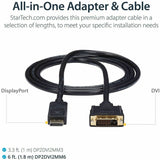 StarTech.com 6ft (1.8m) DisplayPort to DVI Cable, DisplayPort to DVI Adapter Cable, DP to DVI-D Converter, Replacement for DP2DVIMM6 — DP2DVI2MM6