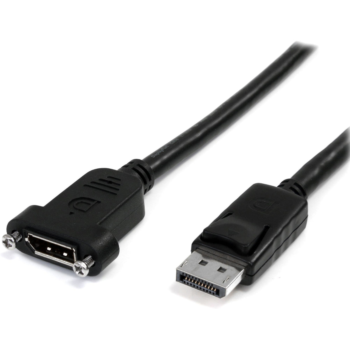 StarTech.com 3ft (1m) Panel Mount DisplayPort Cable, 4K x 2K Video, DisplayPort 1.2 Extension Cable Male to Female, DP Extender Cord — DPPNLFM3PW