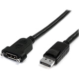 StarTech.com 3ft (1m) Panel Mount DisplayPort Cable, 4K x 2K Video, DisplayPort 1.2 Extension Cable Male to Female, DP Extender Cord — DPPNLFM3PW