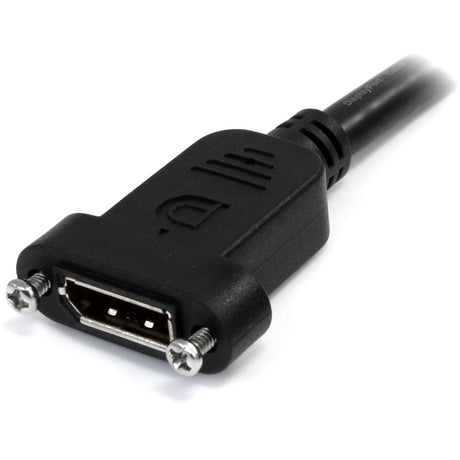 StarTech.com 3ft (1m) Panel Mount DisplayPort Cable, 4K x 2K Video, DisplayPort 1.2 Extension Cable Male to Female, DP Extender Cord — DPPNLFM3PW