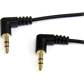StarTech.com 3 ft Slim 3.5mm Right Angle Stereo Audio Cable - M/M — MU3MMS2RA