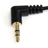 StarTech.com 3 ft Slim 3.5mm Right Angle Stereo Audio Cable - M/M — MU3MMS2RA