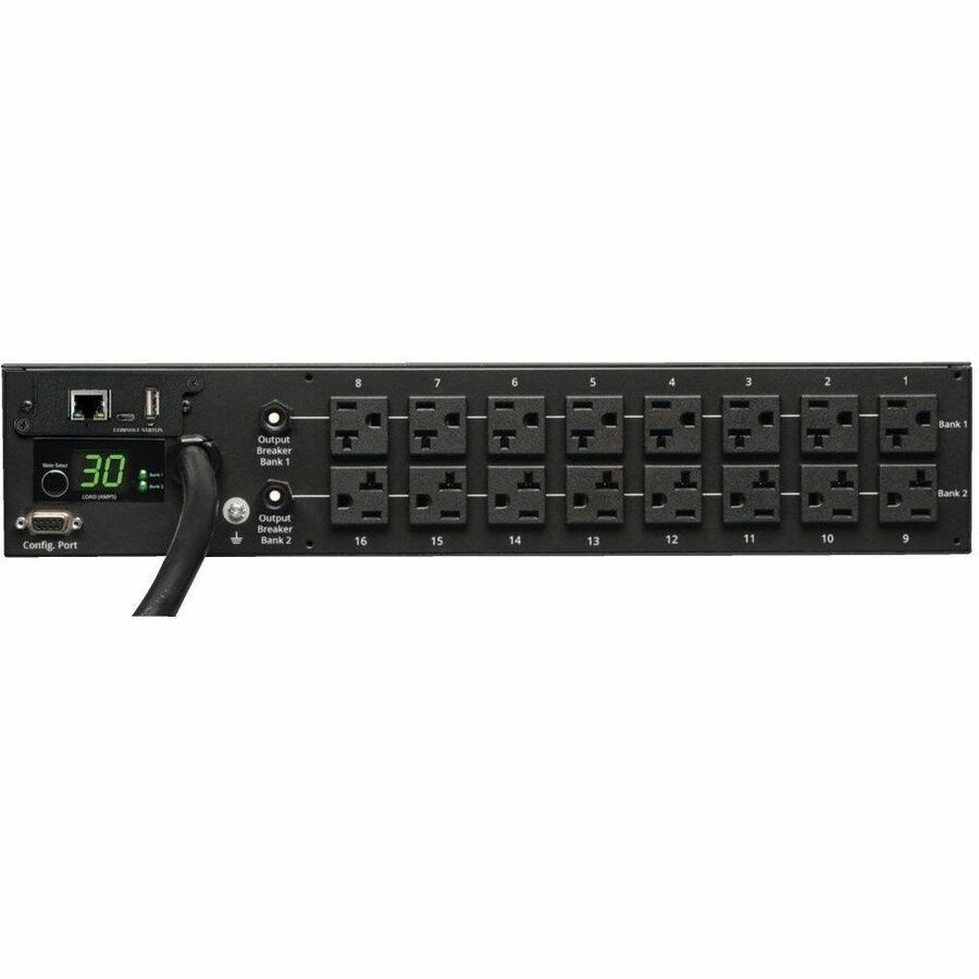 Tripp Lite by Eaton PDU 2.9kW Single-Phase Monitored PDU - 120V Outlets (16 5-15/20R) L5-30P 10 ft. (3.05 m) Cord 2U Rack-Mount TAA — PDUMNH30