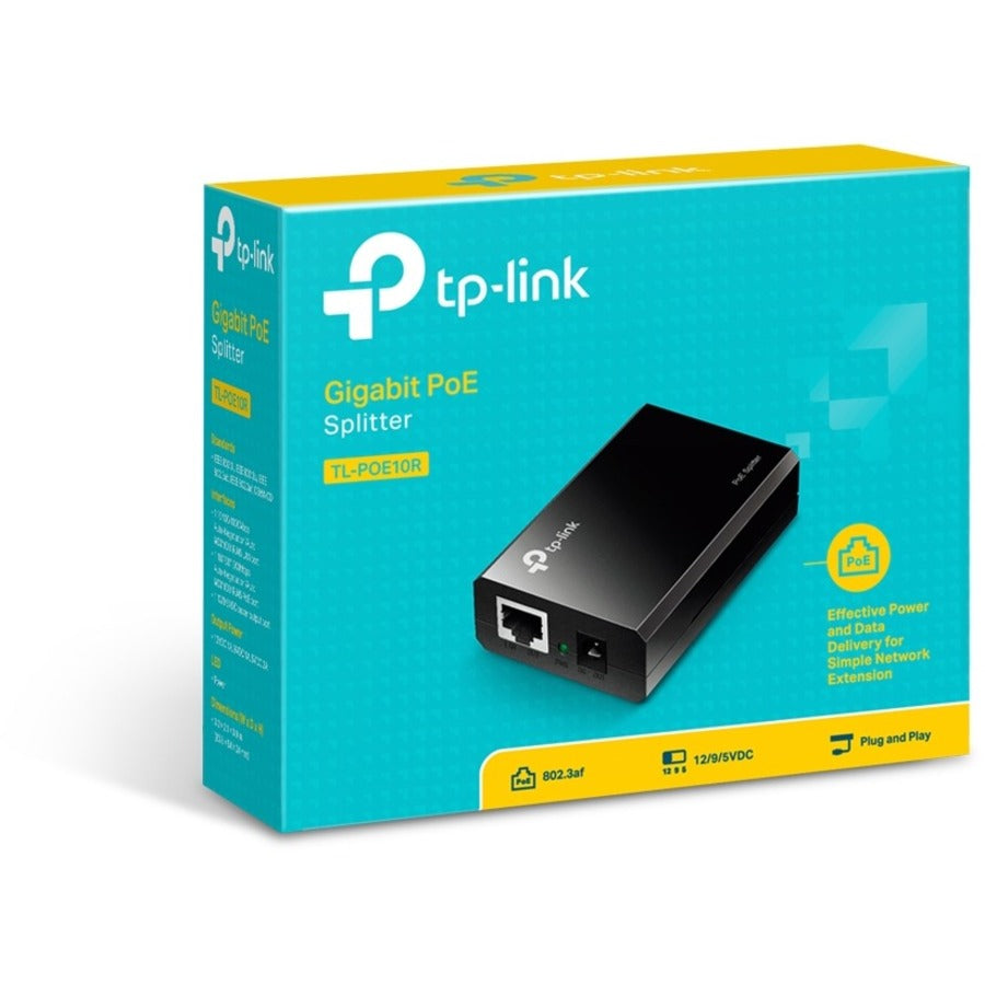 TP-LINK TL-POE10R Gigabit PoE Splitter Adapter, IEEE 802.3af compliant, Up to 100 meters (328 Feet), 5V/12V Power Output — PoE10R