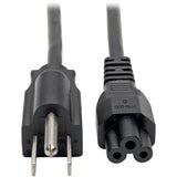 Eaton Tripp Lite Series 3-Slot Power Cord, NEMA 5-15P to C5 - Laptop/Notebook, 7A, 125V, 18 AWG, 6 ft. (1.8 m), Black — P013-006