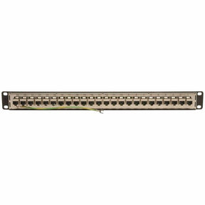 Eaton Tripp Lite Series 24-Port 1U Rack-Mount STP Shielded Cat6 /Cat5 Feedthrough Patch Panel, RJ45 Ethernet, TAA — N254-024-SH